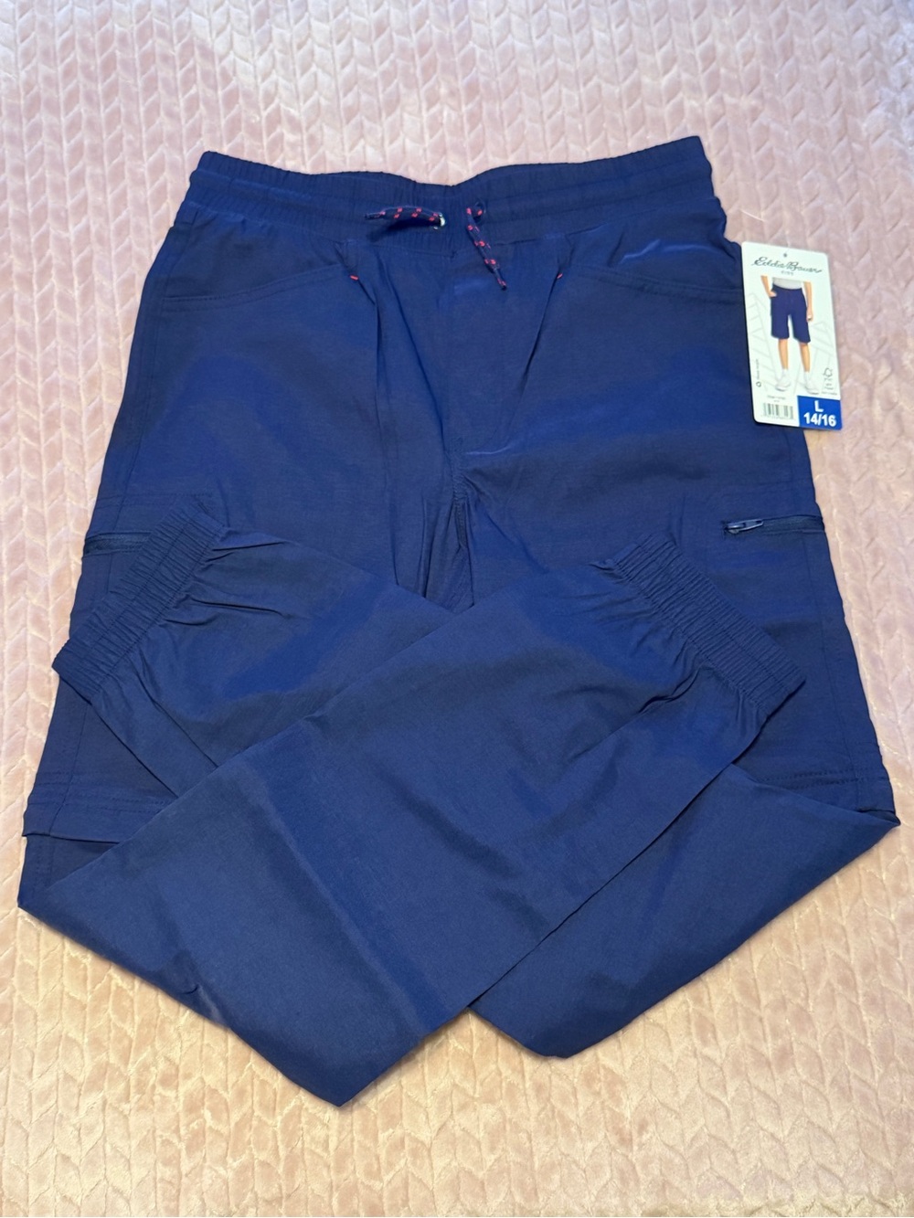 Boy’s Navy/Blue Drawstring Cargo Jogger Pants